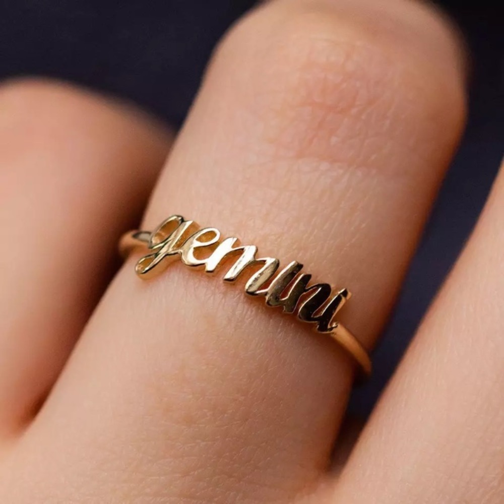 Virgo Boho Minimalist Zodiac Sign Cute Simple Ring - Picture 10 of 10